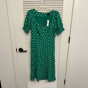 Jcrew green midi dress